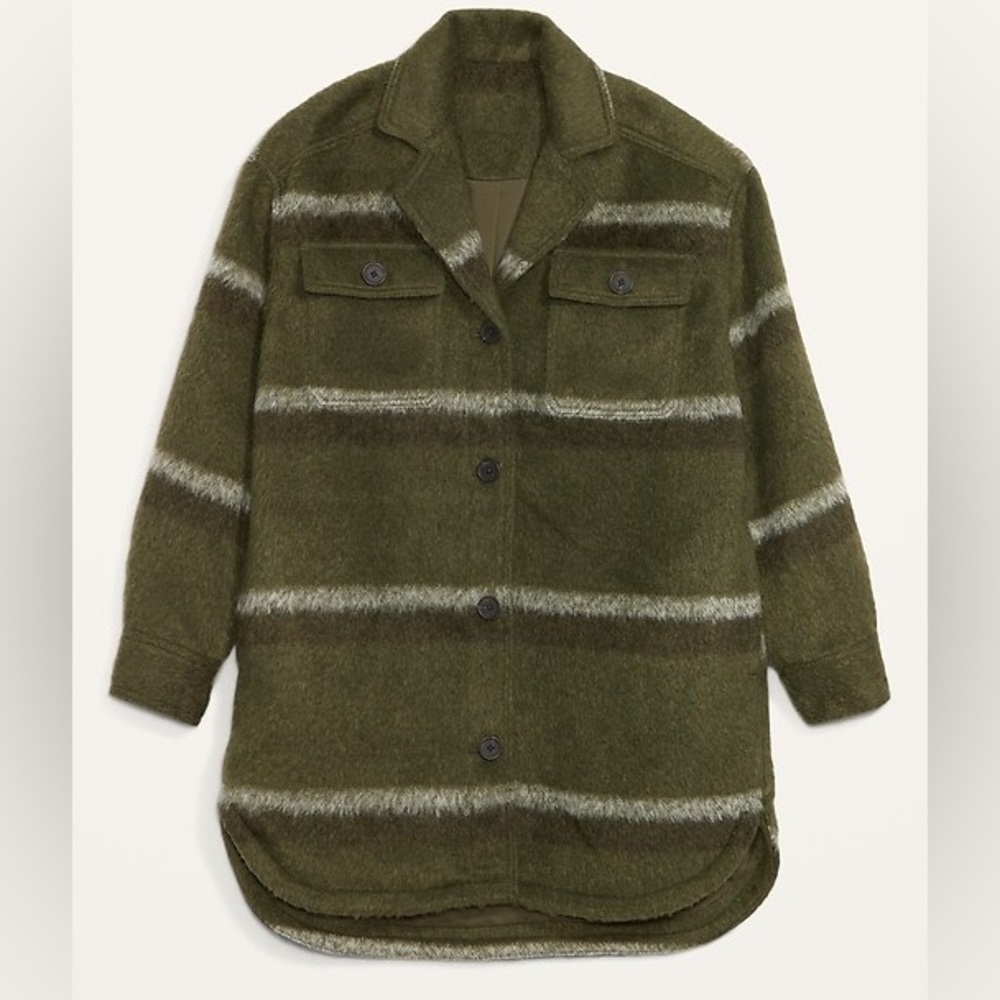 Old Navy Green and Gray Lightweight Shirt Jacket
